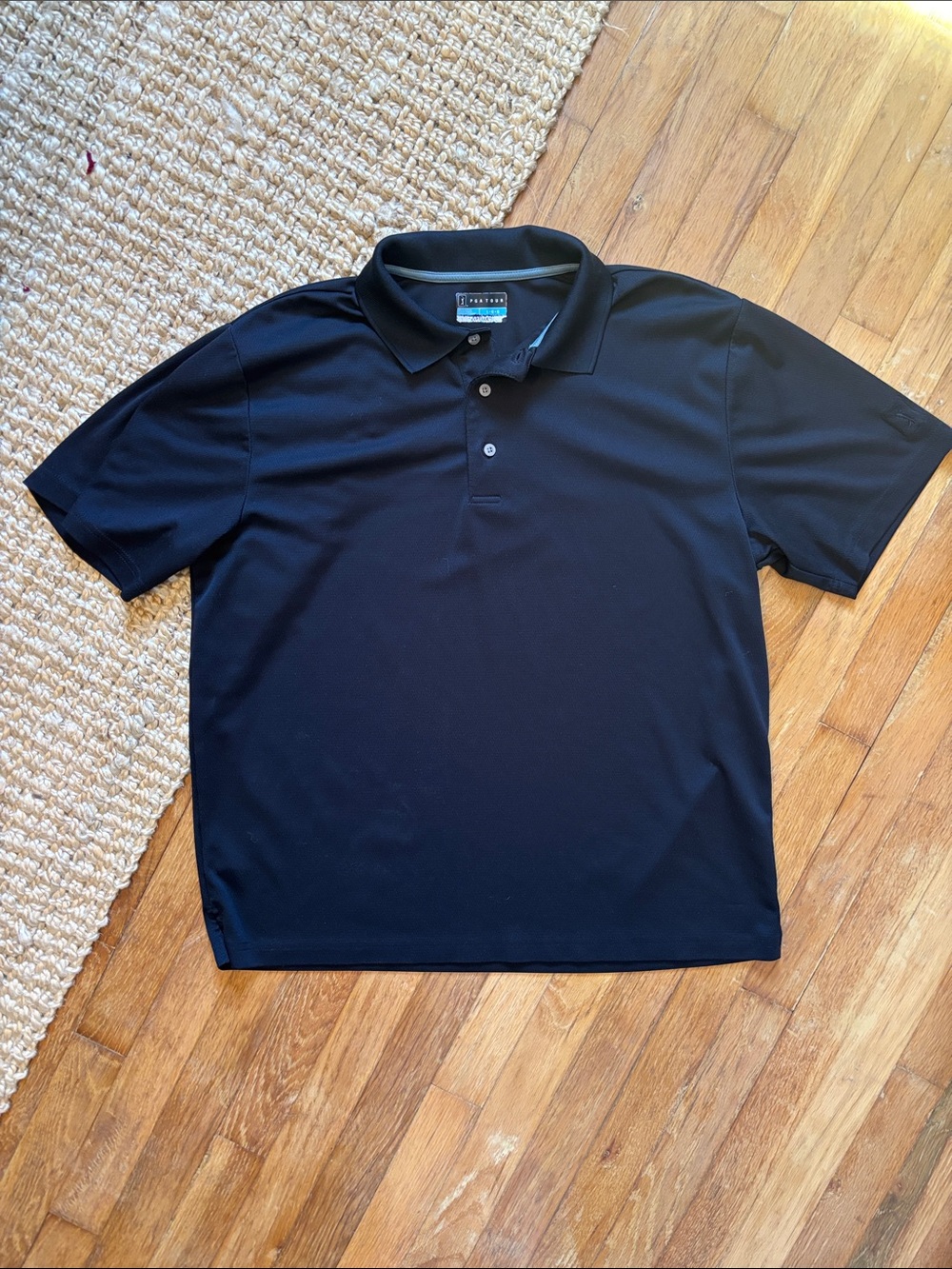 PGA Tour Black Men’s Short-Sleeve Polo